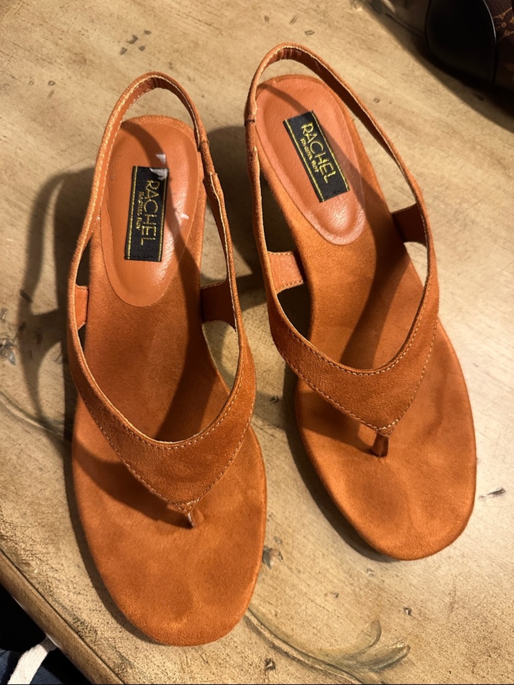 Rachel Roy Suede like Thong Slingback kitten Sandals